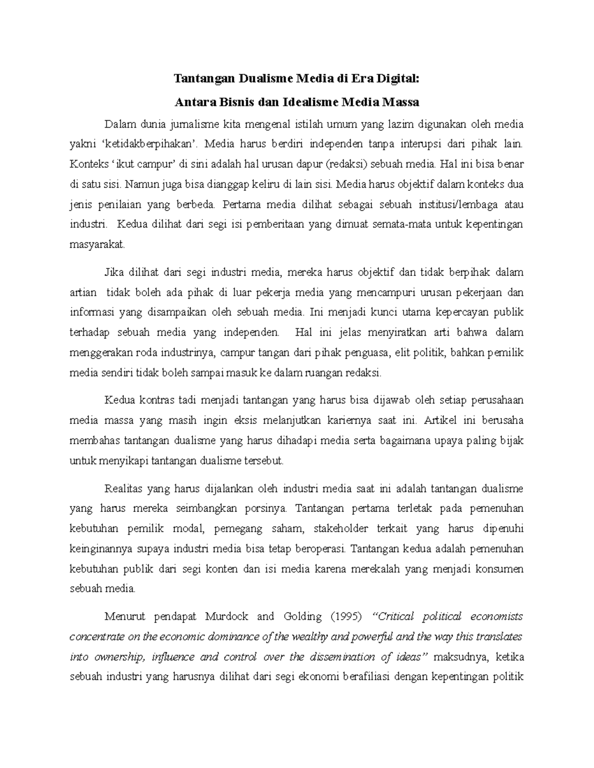 Lanskap Media Hukum Indonesia: Antara Idealisme, Tantangan, Dan Transformasi Digital